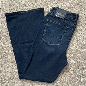 American Eagle Dark Wash Curvy Flare Jeans 16 Long